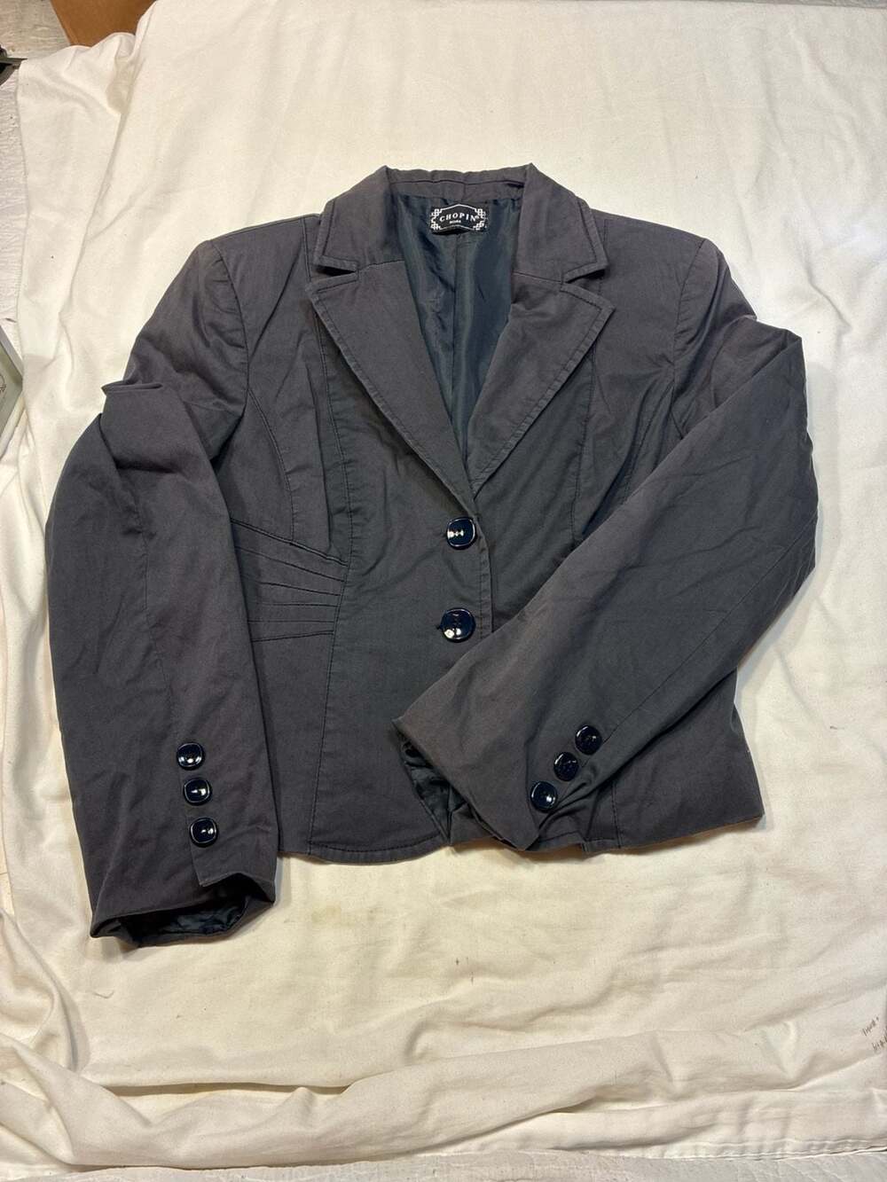 Chopin Roma Made in Italy Vintage Fitted Cotton Blend Blazer Jacket with Pleated